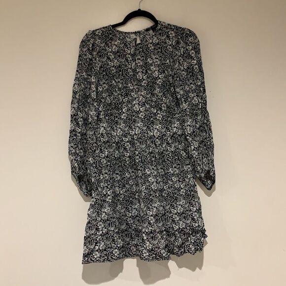 Black floral Banana Republic Keyhole Mini Dress - Picture 1 of 9